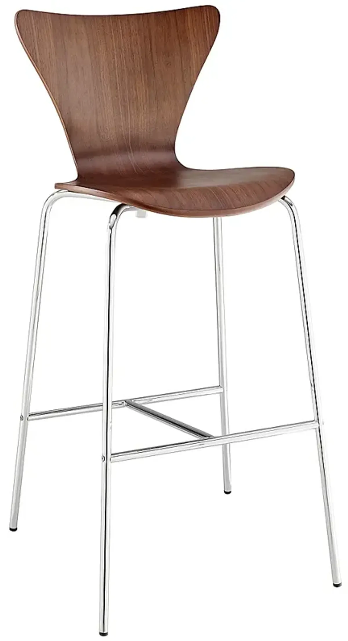 Tendy 29 3/4" Walnut Wood Shell Bar Stool