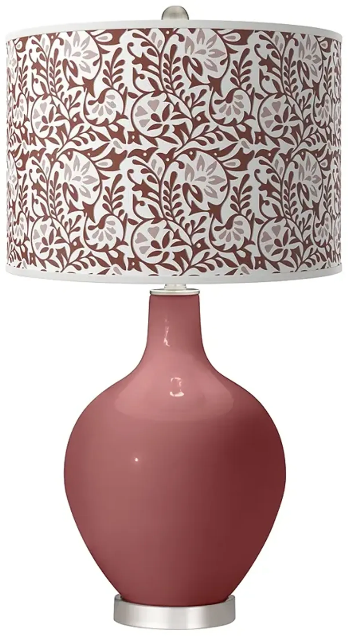 Color Plus Ovo 28 1/2" Gardenia Shade Toile Red Table Lamp