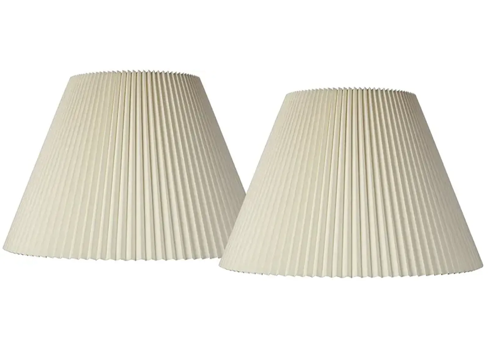 Beige Set of 2 Pleated Empire Shades 10.75x22x15.5 (Spider)