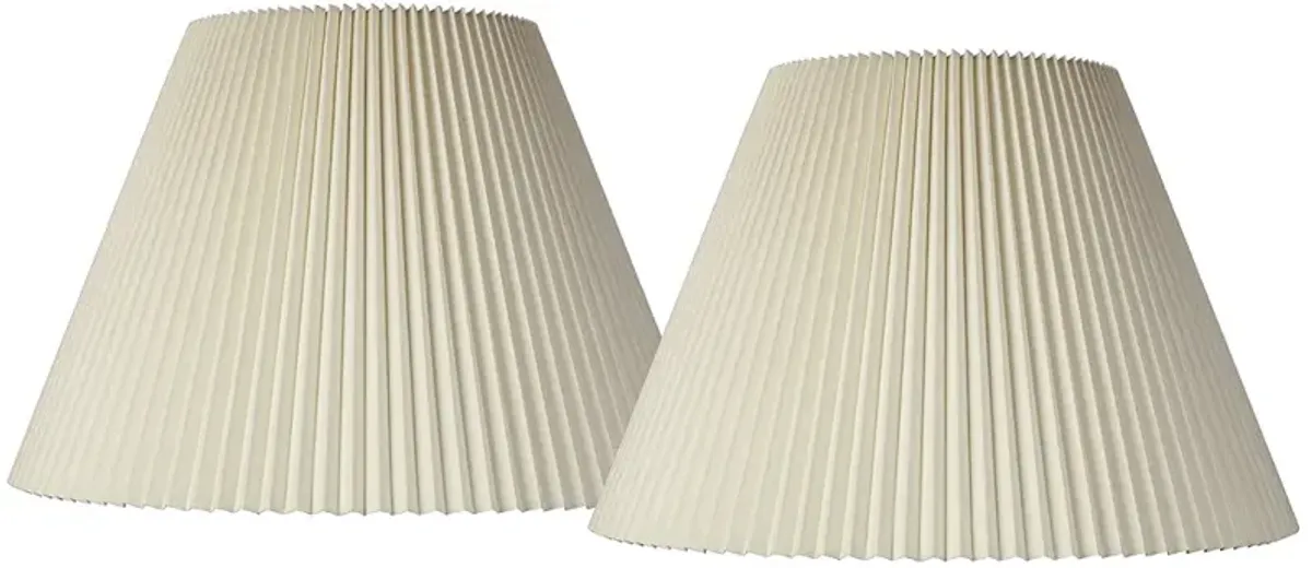 Beige Set of 2 Pleated Empire Shades 10.75x22x15.5 (Spider)