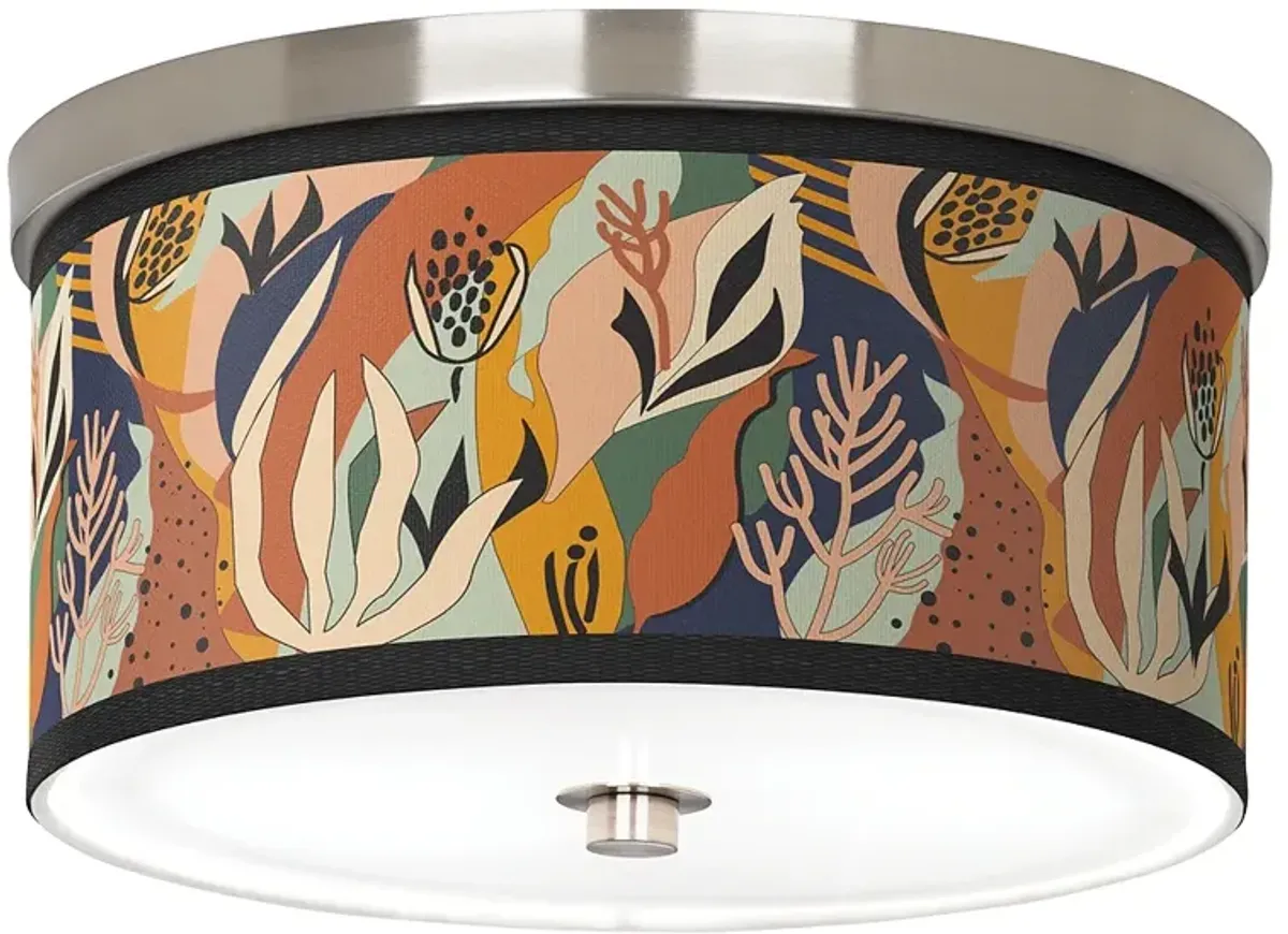 Wild Desert Giclee Nickel 10 1/4" Wide Ceiling Light