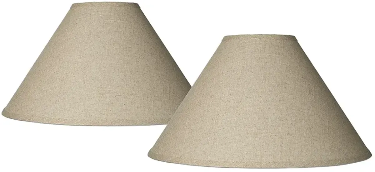 Fine Burlap Empire Lamp Shades 6x19x12 (Spider) Set of 2