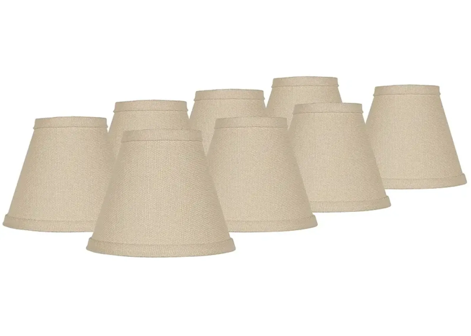 Beige Linen Chandelier Clip Shades 3x6x5 (Clip-On) Set of 8