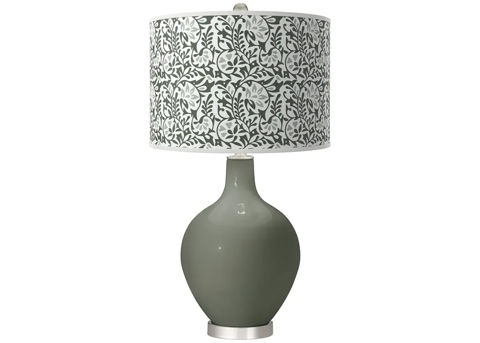 Pewter Green Gardenia Ovo Table Lamp