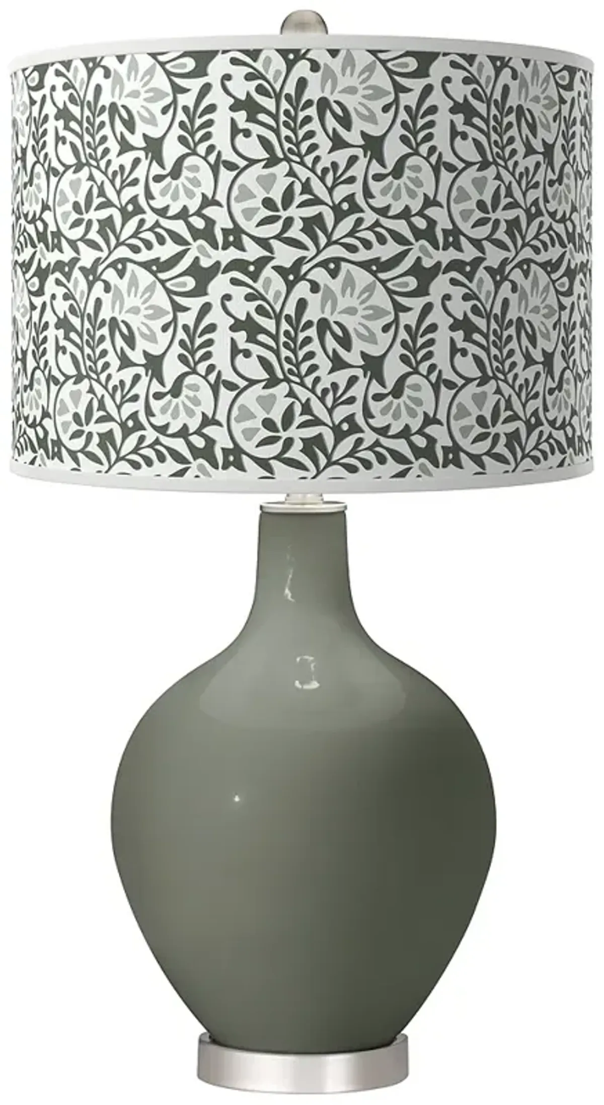 Pewter Green Gardenia Ovo Table Lamp