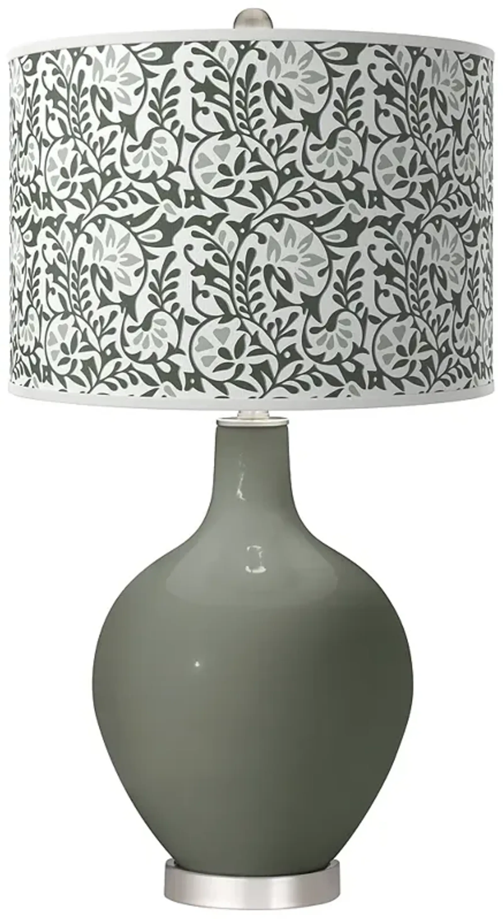 Pewter Green Gardenia Ovo Table Lamp