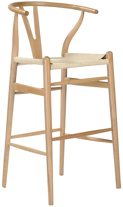 Evelina 30 1/4" Natural Wood Bar Stool