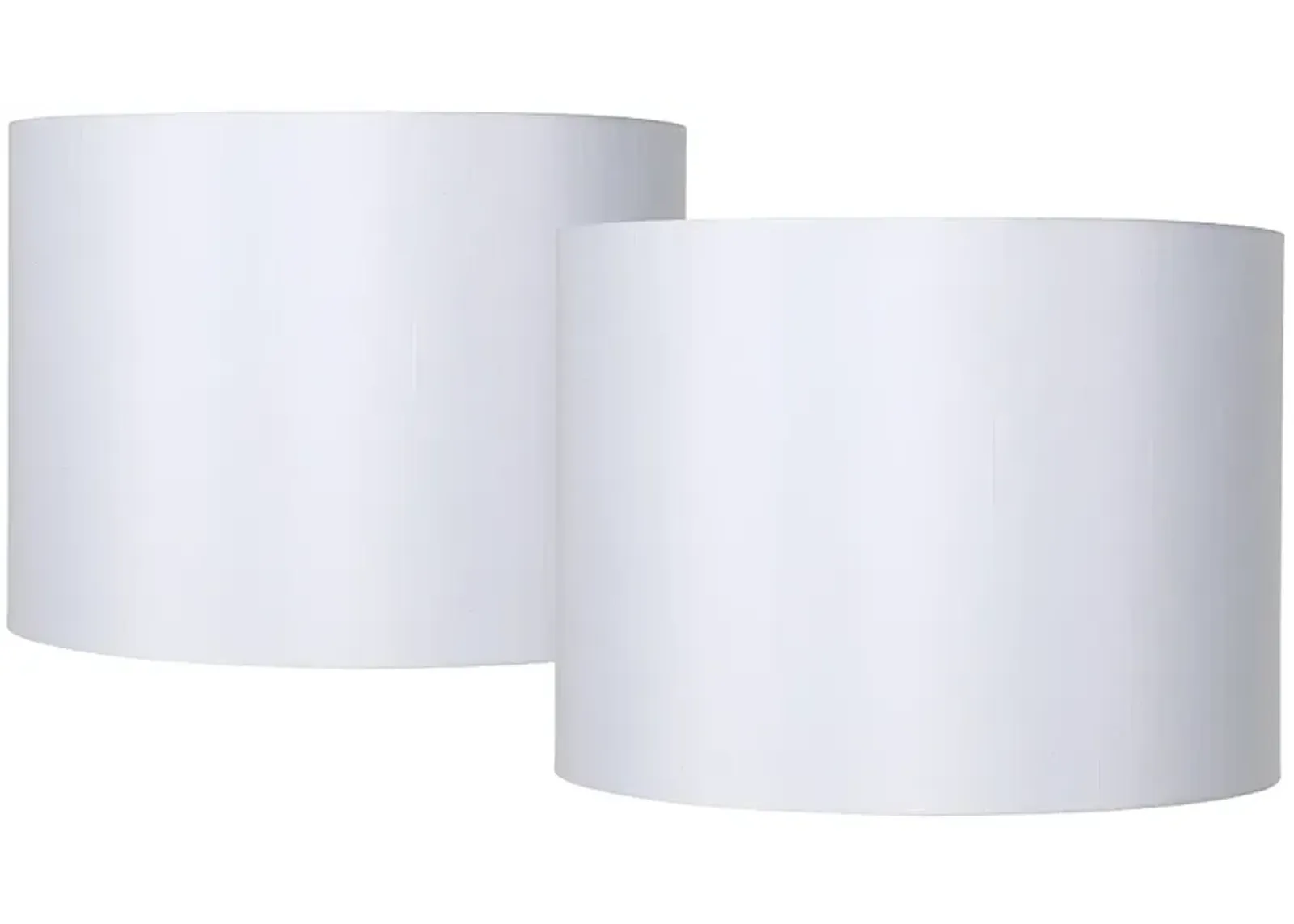 Springcrest White Hardback Drum Lamp Shades 16x16x12 (Spider) Set of 2