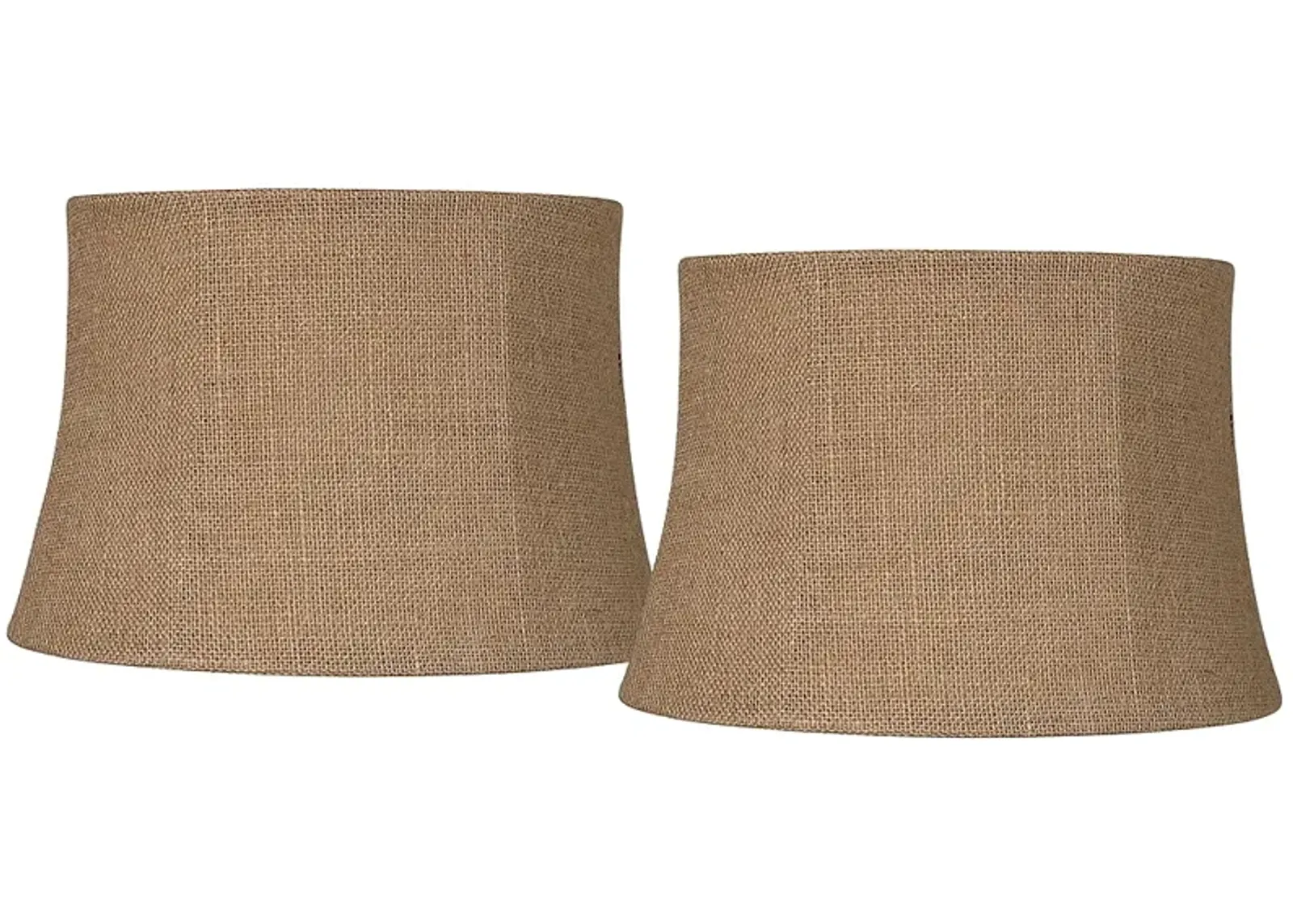 Natural Burlap Set of 2 Drum Lamp Shades 10x12x8 (Spider)