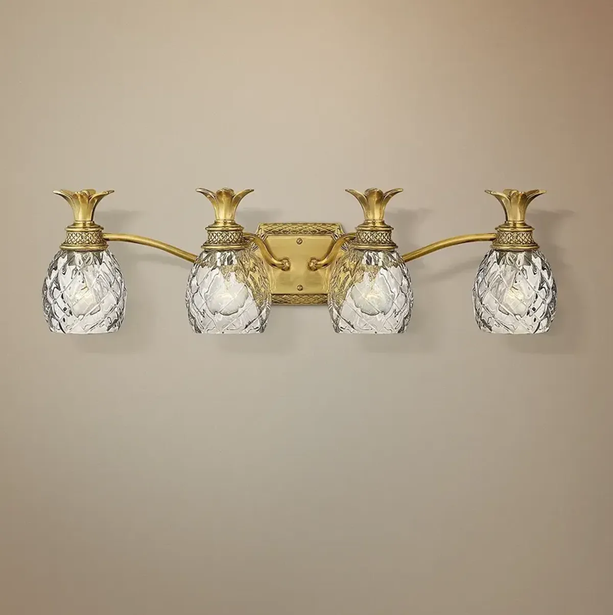 Hinkley Anana Plantation 28 1/2" Wide Antique Brass 4-Light Bath Light