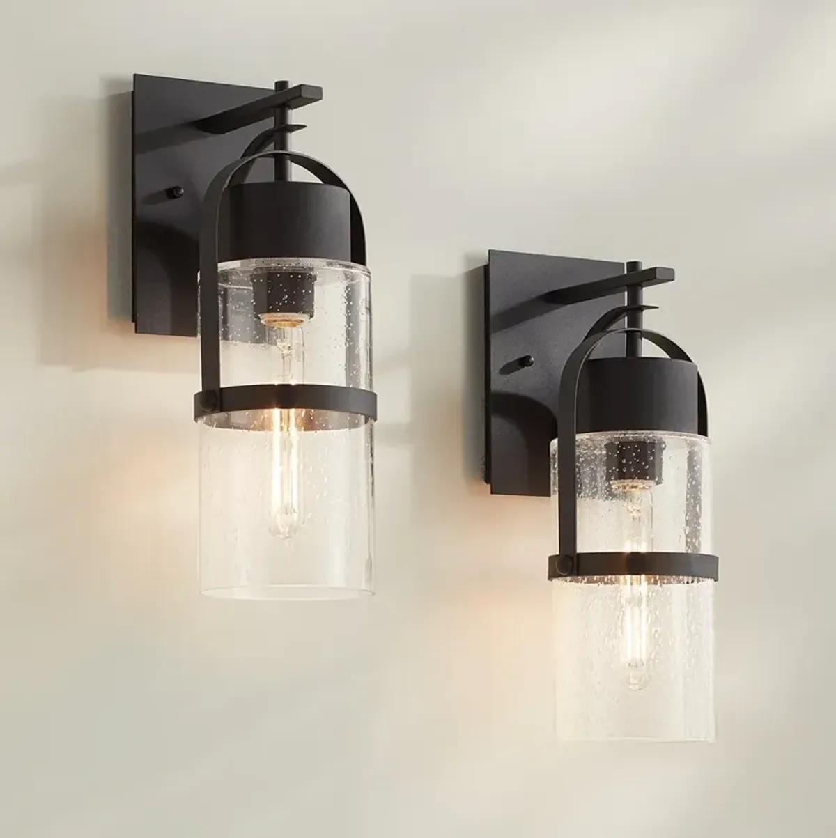 Possini Euro Caramela 16" High Black Wall Sconce Set of 2