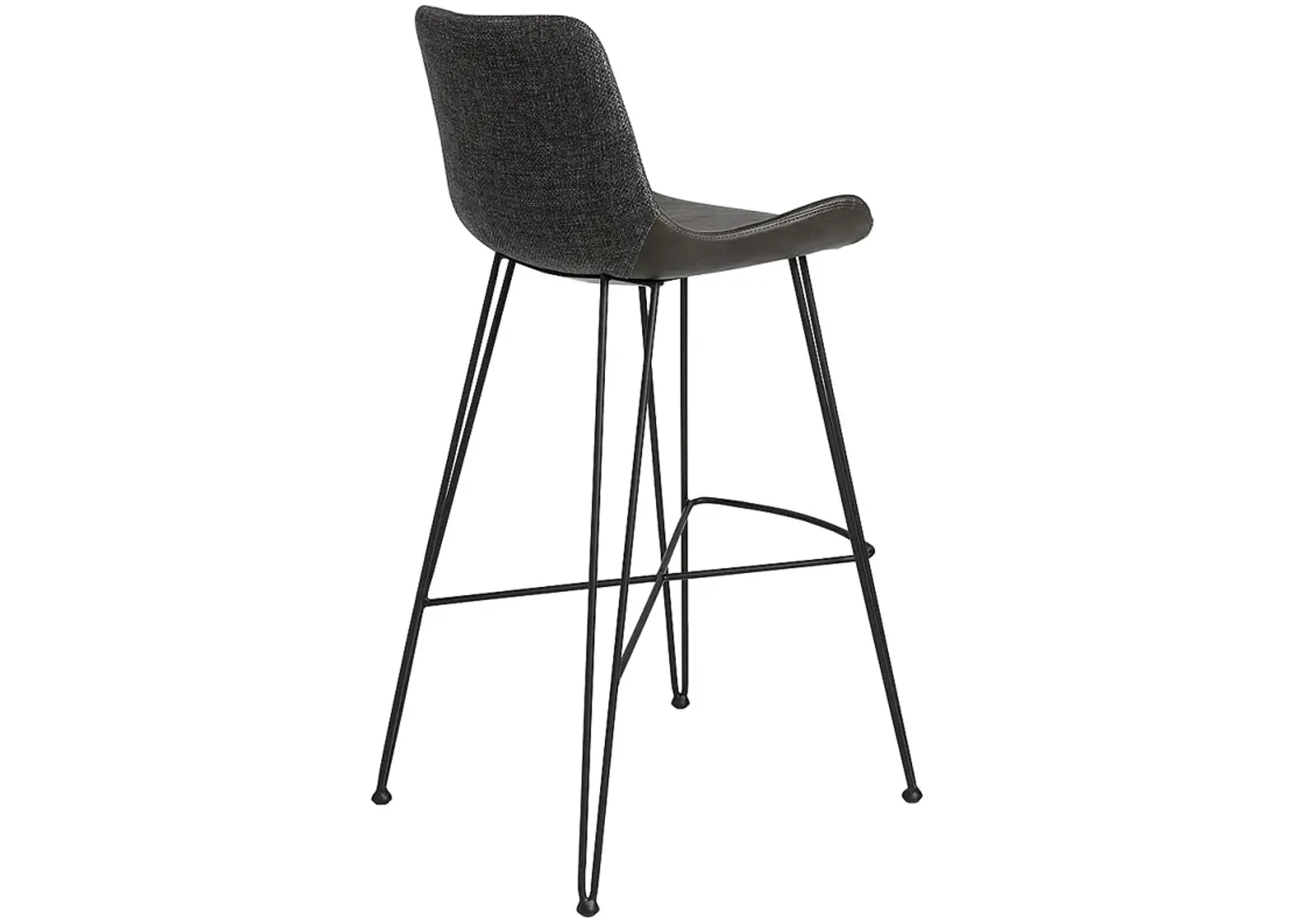 Alisa 29 3/4" Dark Gray Leather Bar Stool