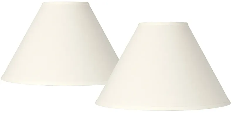 Springcrest White Linen Chimney Lamp Shades 6x17x10 (Spider) Set of 2