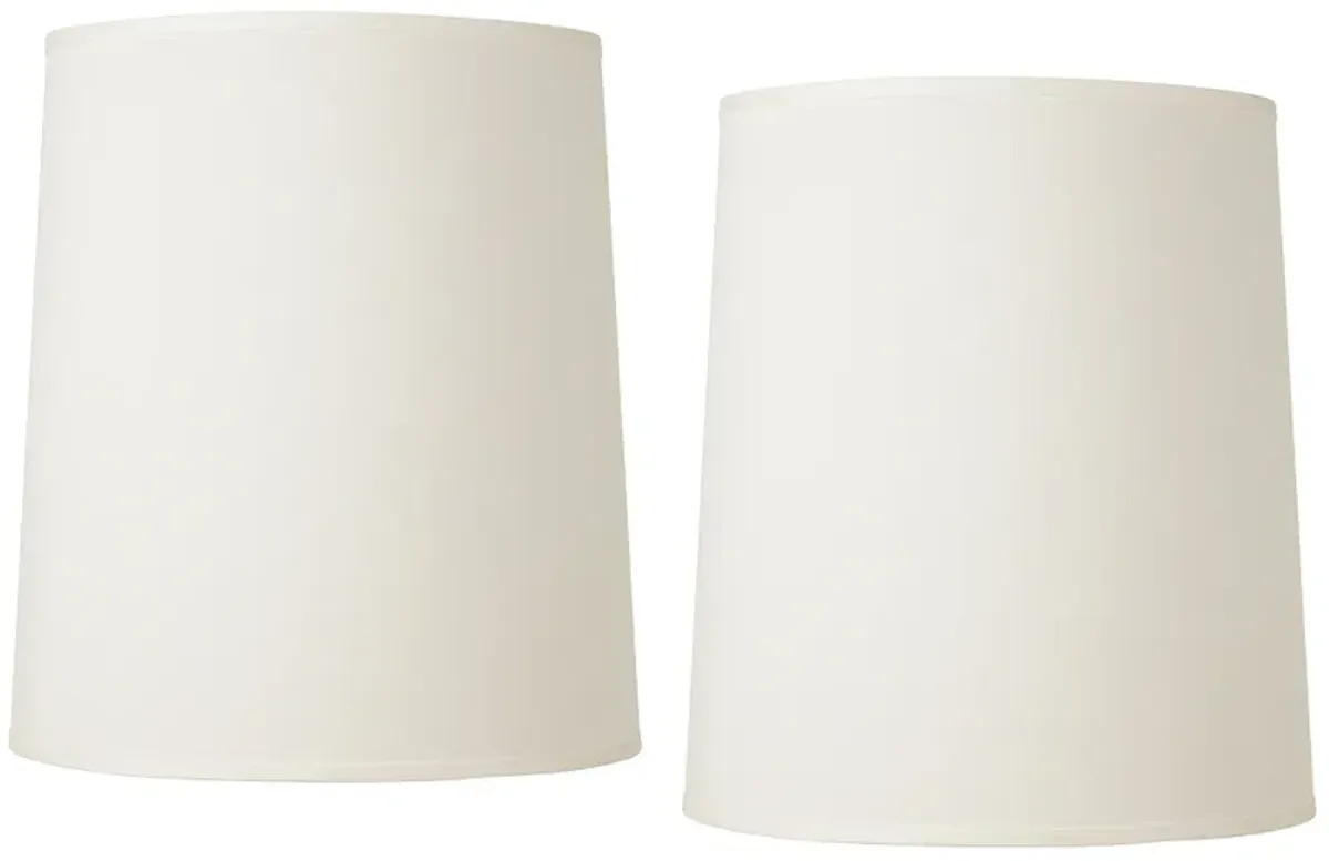 Springcrest Off-White Fabric Set of 2 Tall Drum Shades 14x16x18 (Spider)