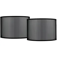 Black Organza Set of 2 Double Drum Shades 16x16x11 (Spider)