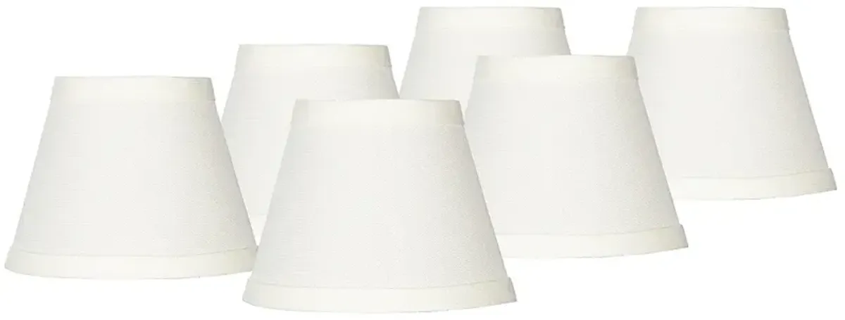 Cream Chandelier Clip Shades 3x5x4 (Clip-On) Set of 6
