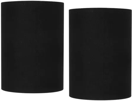 Black Linen Set of 2 Cylinder Lamp Shades 8x8x11 (Spider)