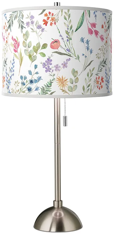 Spring's Joy Giclee Brushed Nickel Table Lamp