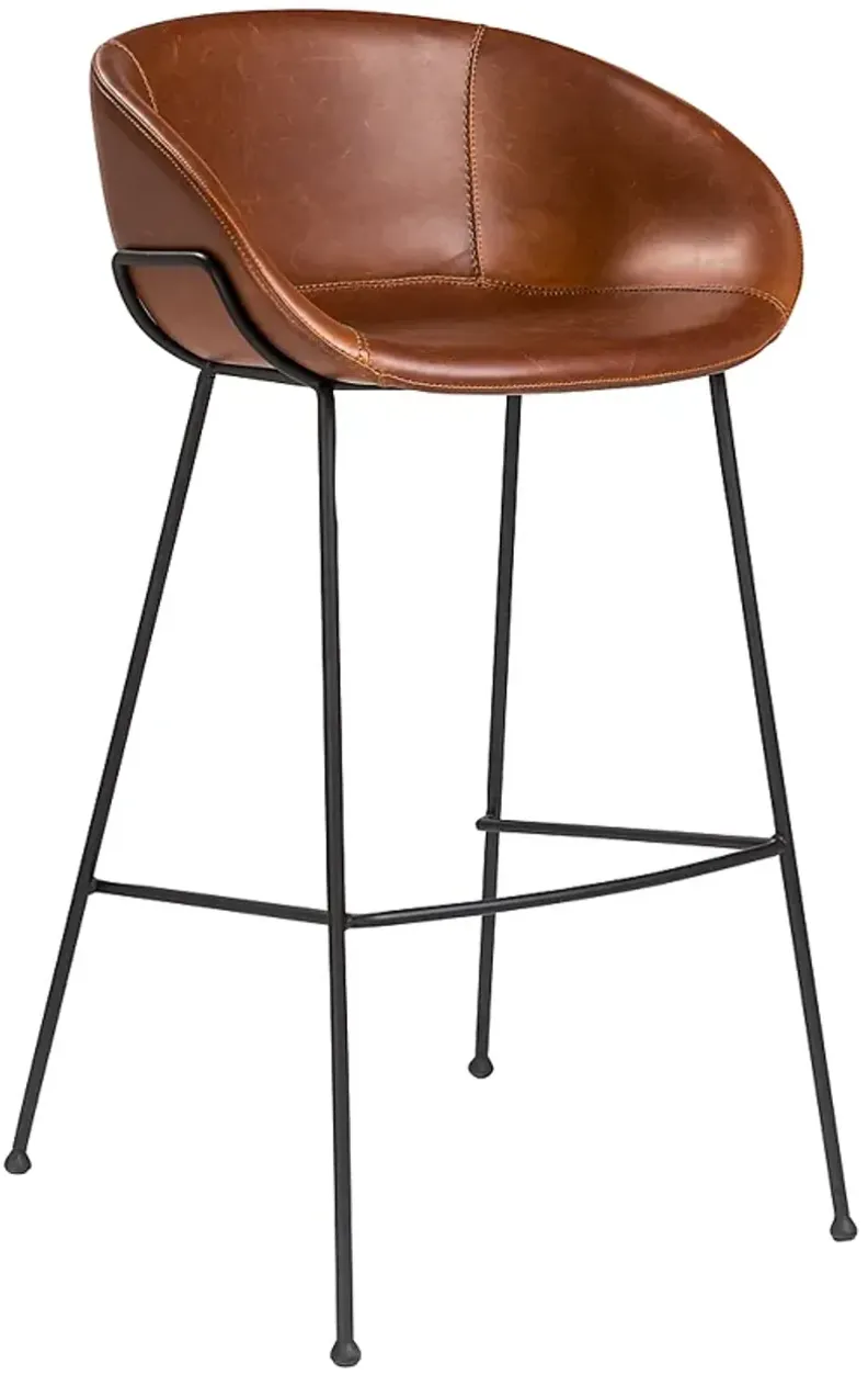 Zach 30" Dark Brown Leatherette Bar Stool