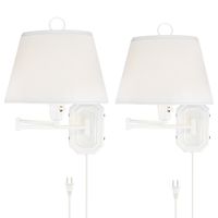 Amelie White Swing Arm Plug-In Wall Lamps Set of 2