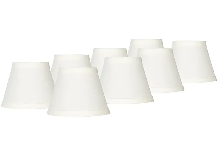 Cream Chandelier Clip Shades 3x5x4 (Clip-On) Set of 8