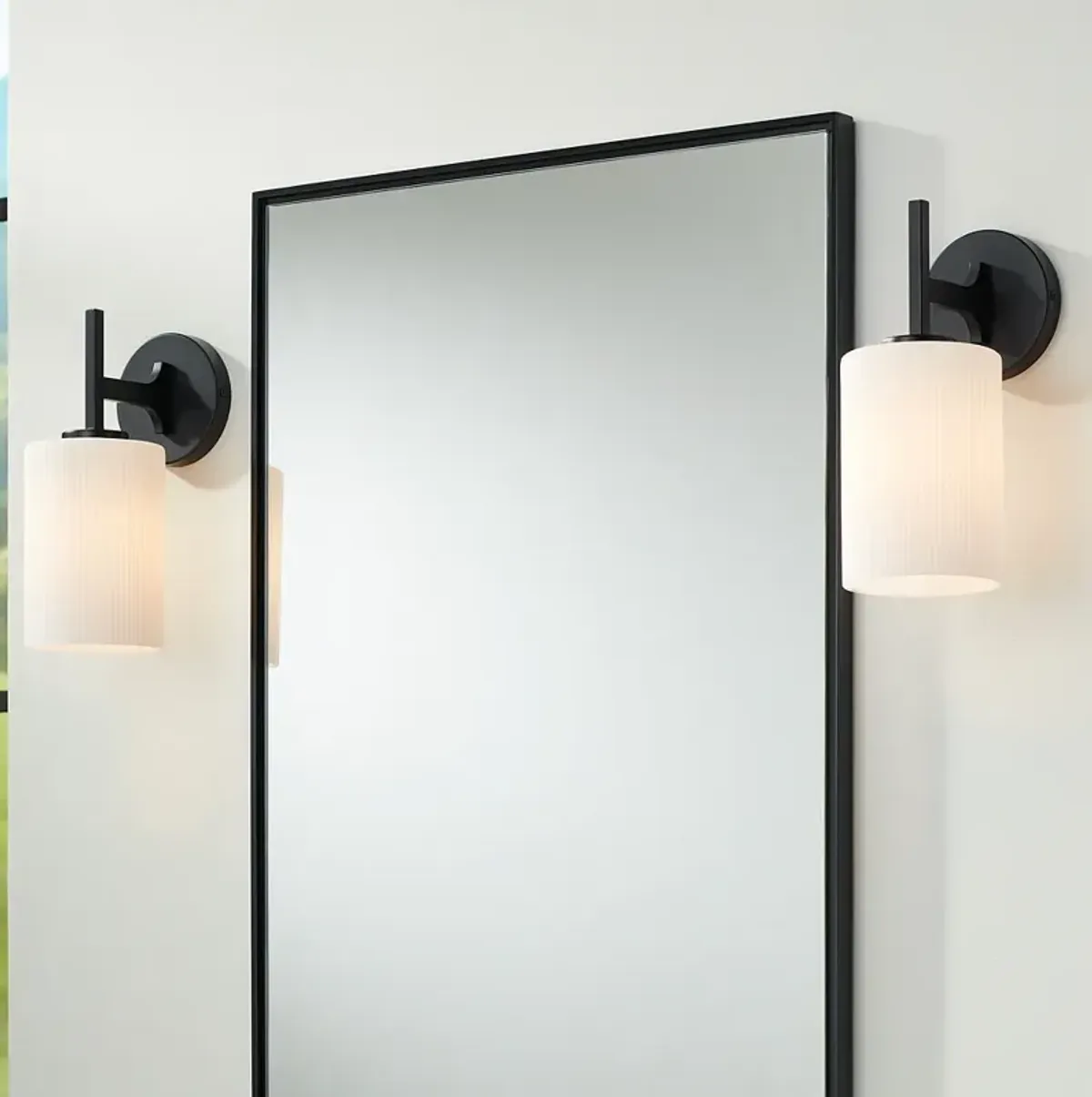 Possini Euro Nanni 12" High Matte Black Wall Sconce Set of 2