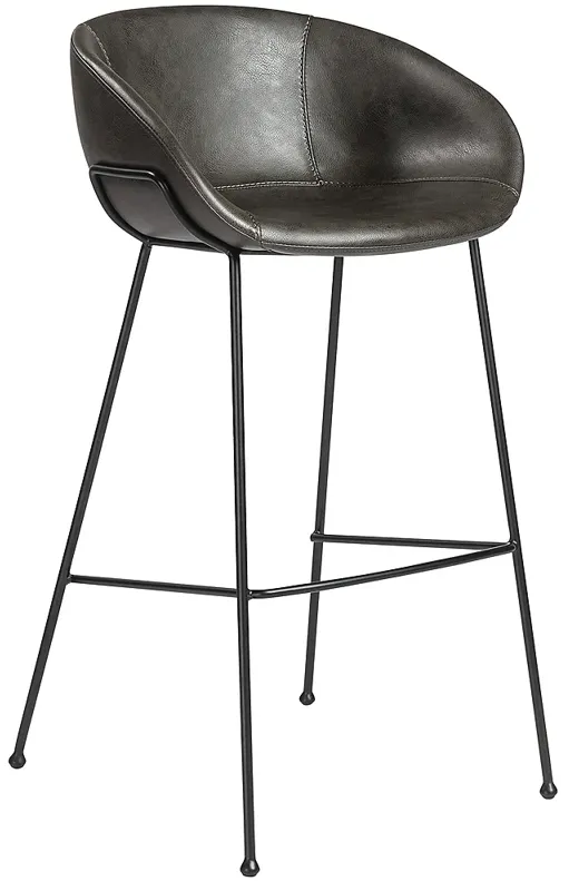 Zach 30" Dark Gray Leatherette Bar Stool