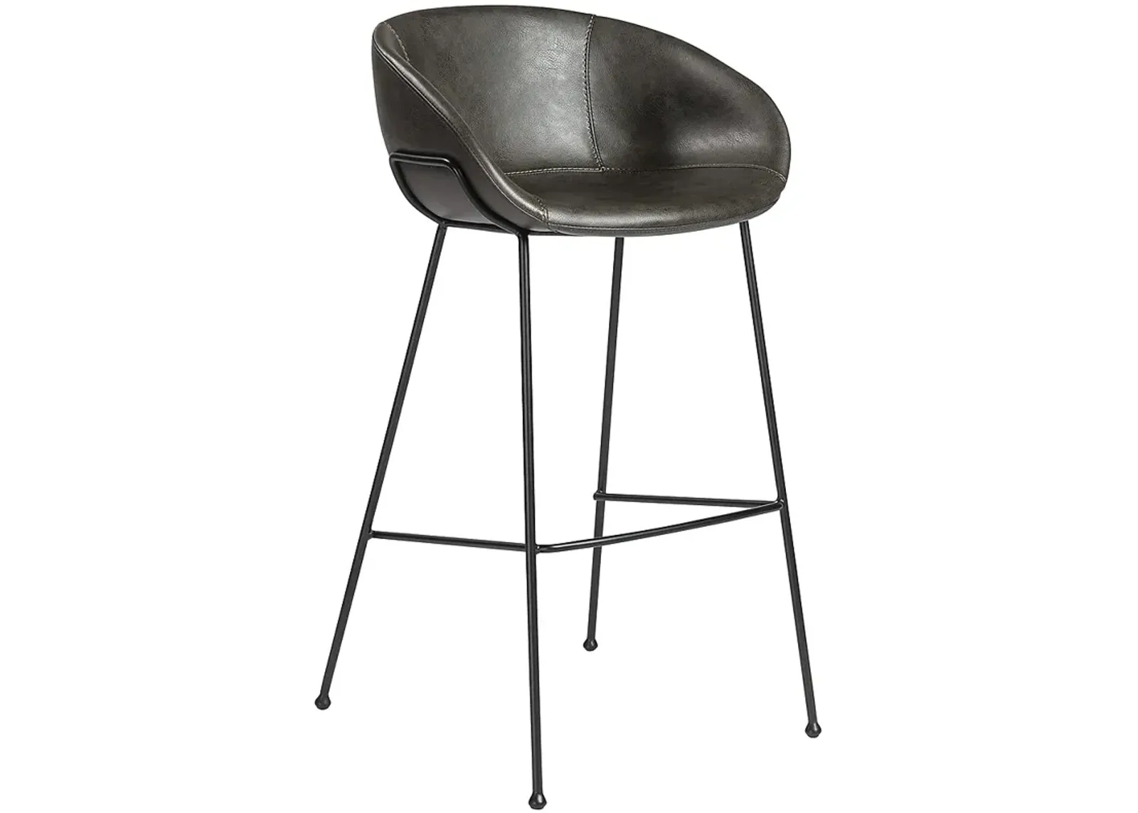 Zach 30" Dark Gray Leatherette Bar Stool