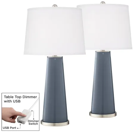 Granite Peak Leo Table Lamp Set of 2 with Dimmers