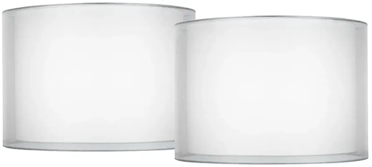 Springcrest Silver White Set of 2 Double Sheer Shades 16x16x11 (Spider)