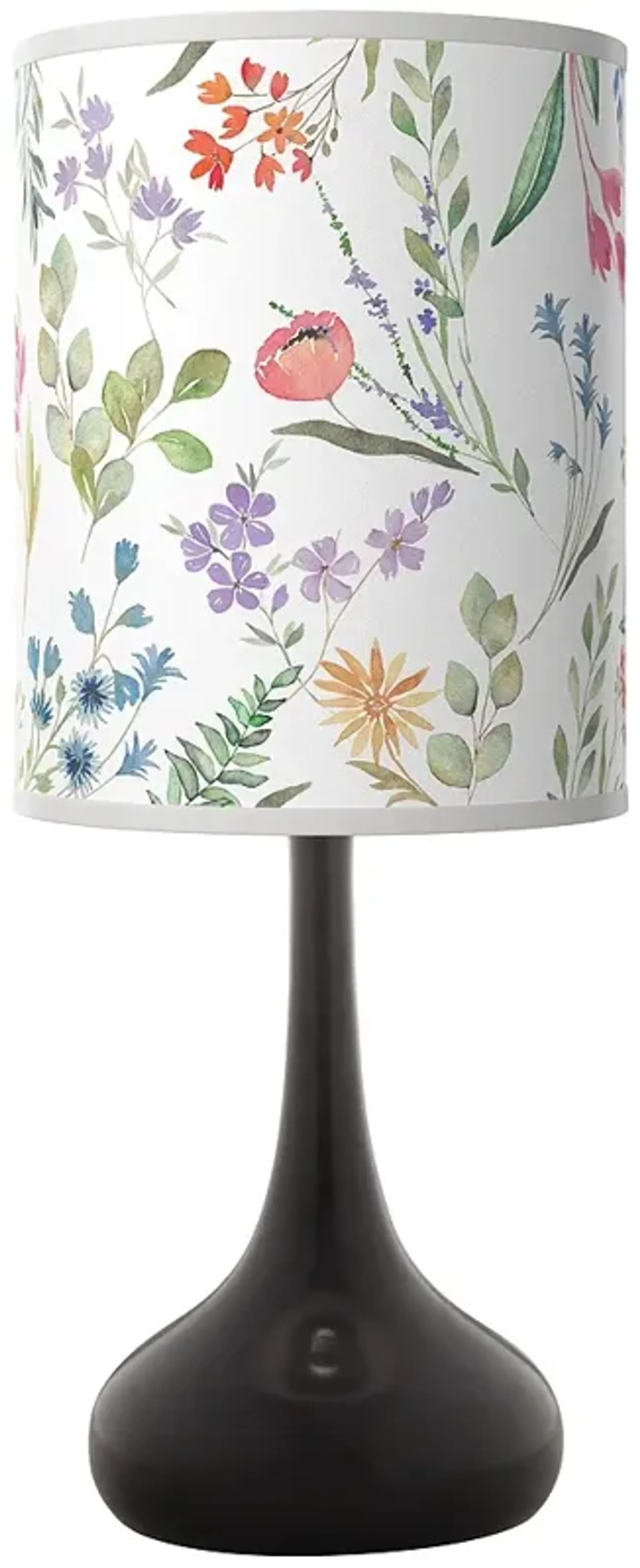 Spring's Joy Giclee Black Droplet Table Lamp