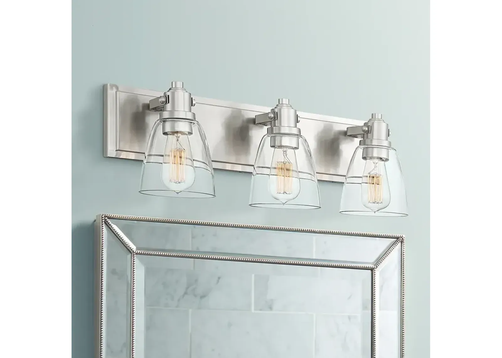 Possini Euro Osborne 24" Wide Brushed Nickel 3-Light Bath Light