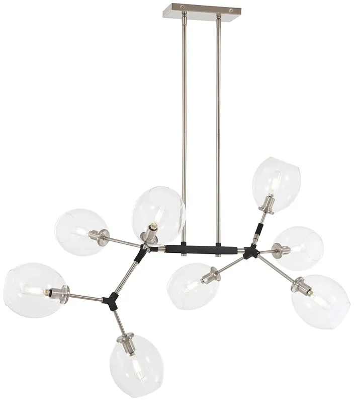 Nexpo 41" Wide Brushed Nickel and Black 8-Light Chandelier