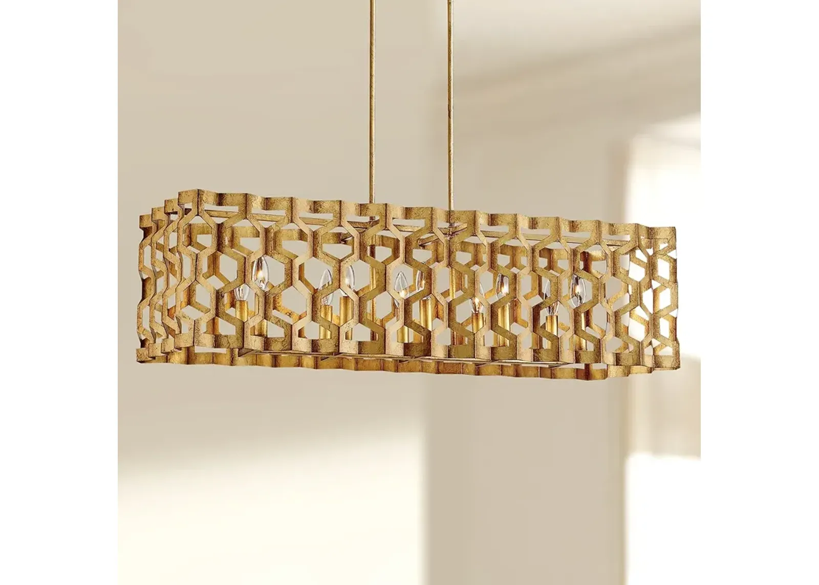 Coronade 40 1/2" Wide Gold Leaf Kitchen Island Light Pendant