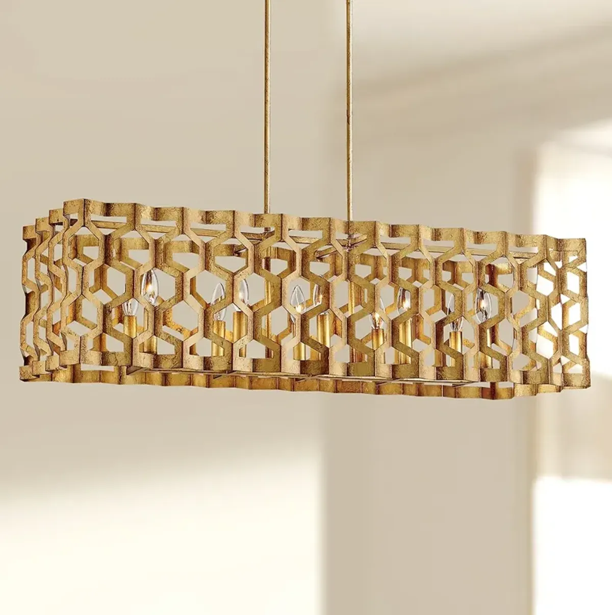 Coronade 40 1/2" Wide Gold Leaf Kitchen Island Light Pendant