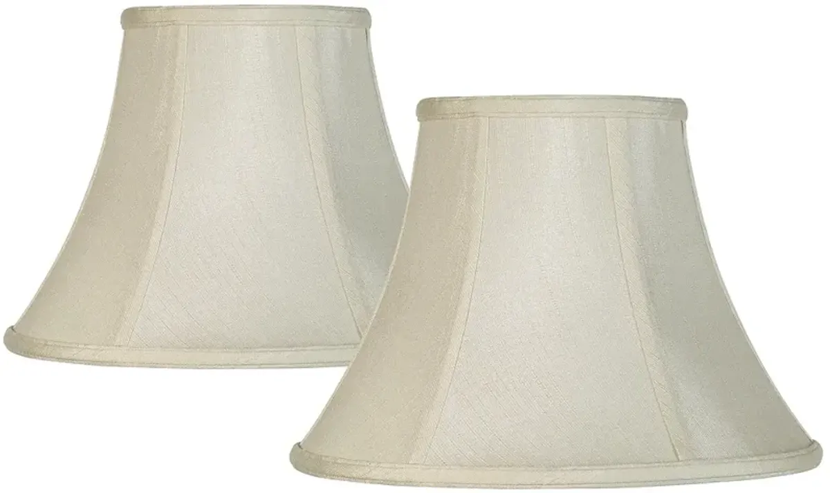 Springcrest Creme Fabric Bell Lamp Shade 6x12x9 (Spider) Set of 2