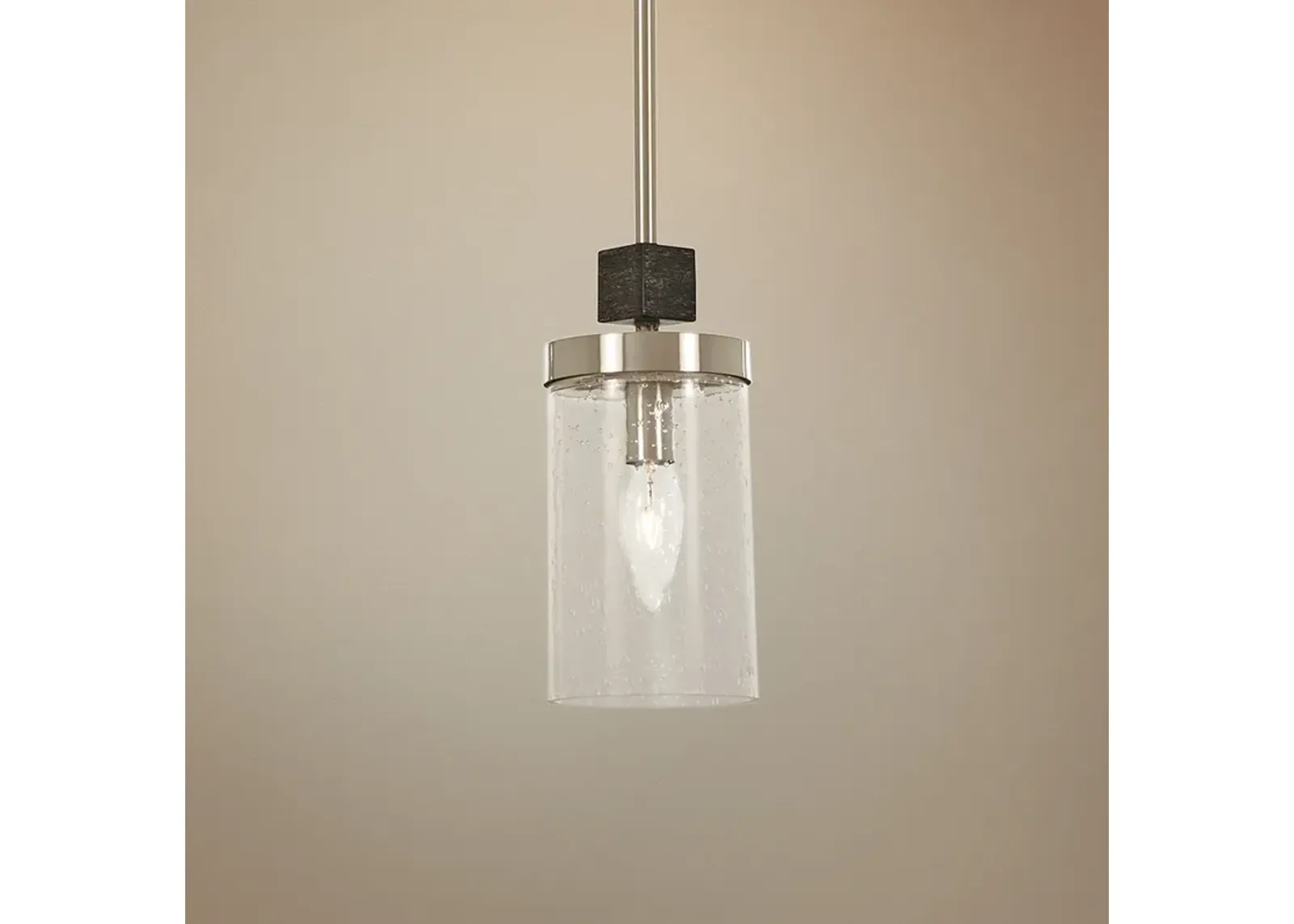 Bridlewood 4"W Stone Gray and Brushed Nickel Mini Pendant