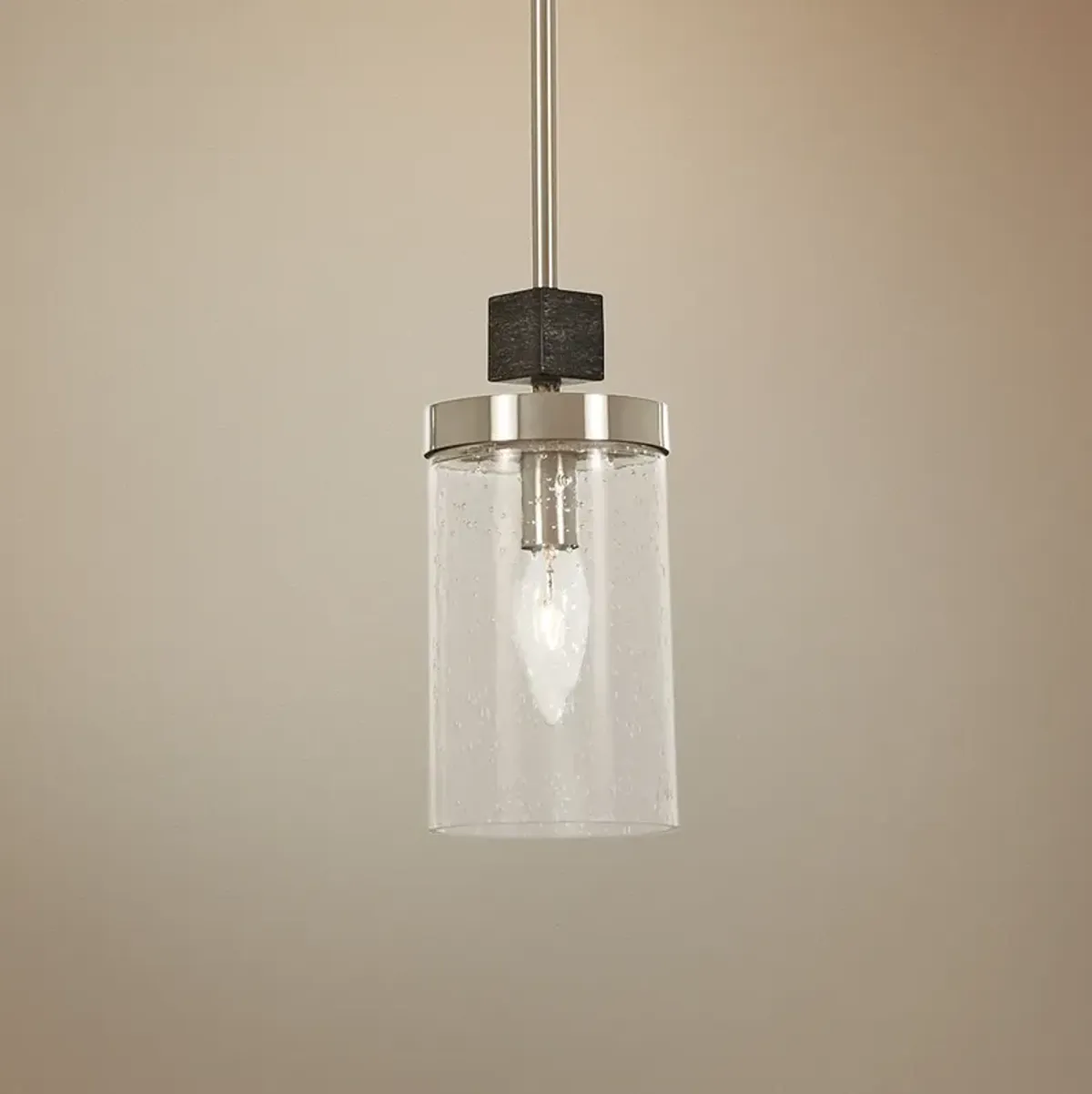 Bridlewood 4"W Stone Gray and Brushed Nickel Mini Pendant