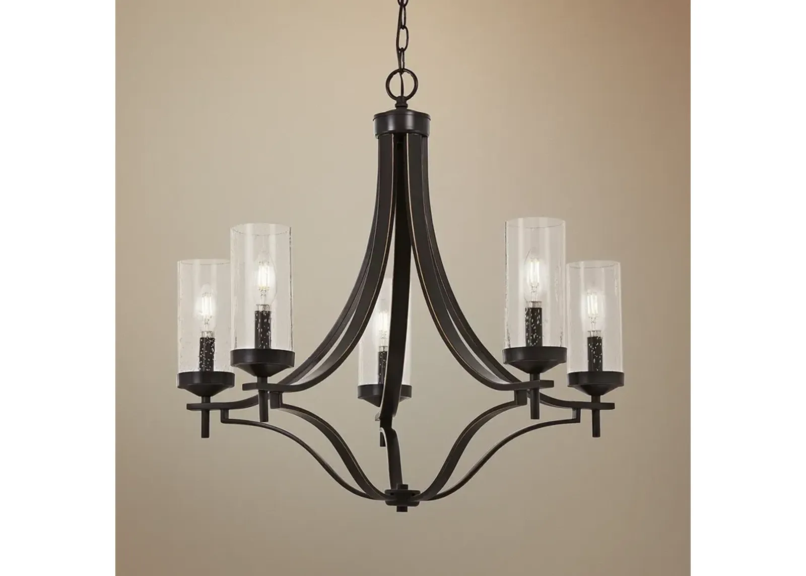 Minka-Lavery Elyton 26" Wide Downtown Bronze 5-Light Chandelier