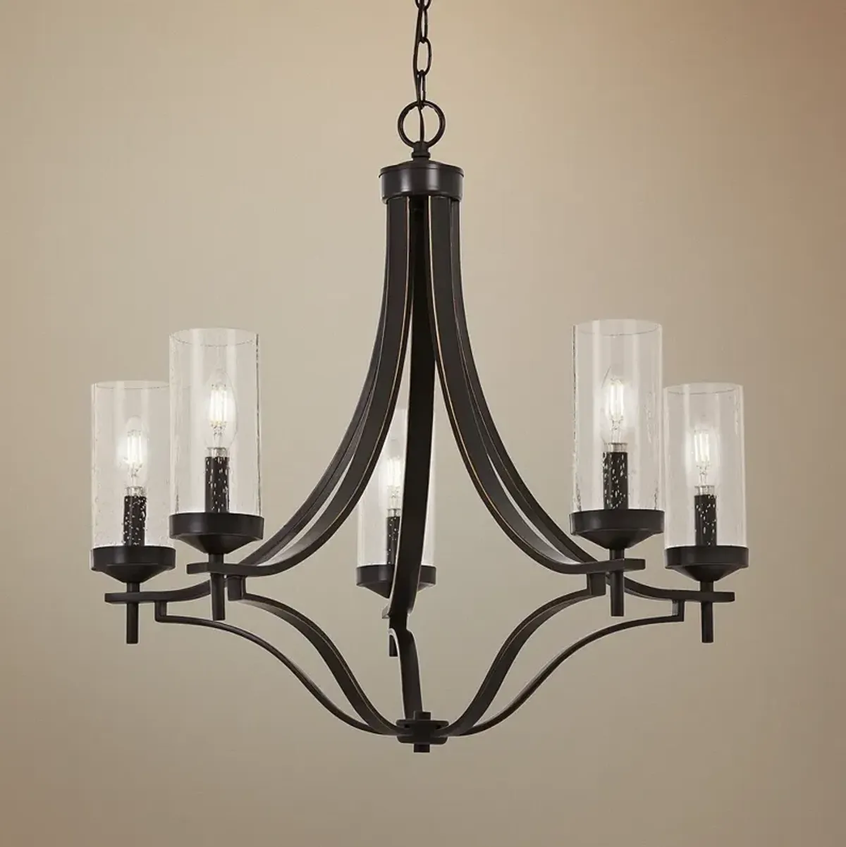 Minka-Lavery Elyton 26" Wide Downtown Bronze 5-Light Chandelier