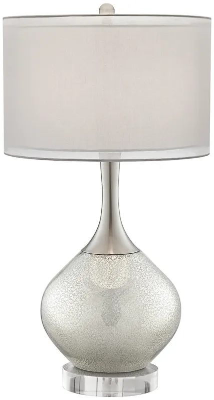 Possini Euro Swift Modern Mercury Glass Lamp With 8" Wide Round Riser