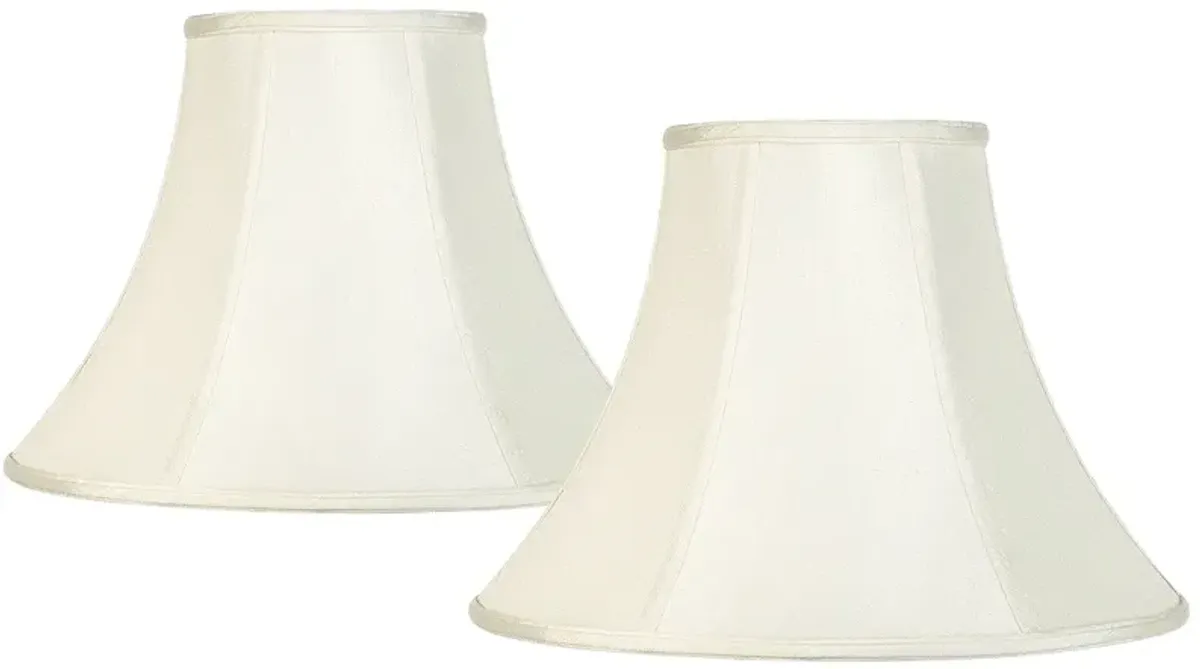 Imperial Collection Creme Bell Lamp Shades 7x16x12 (Spider) Set of 2