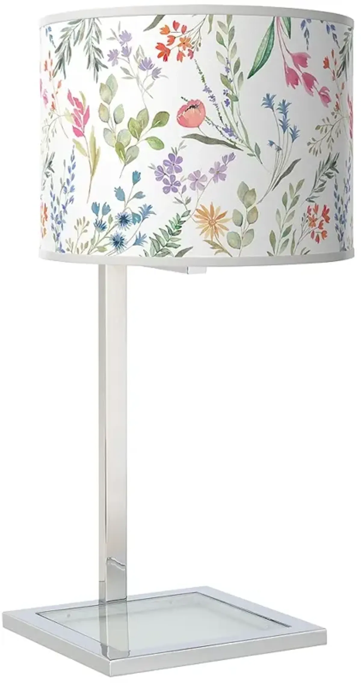 Spring's Joy Glass Inset Table Lamp