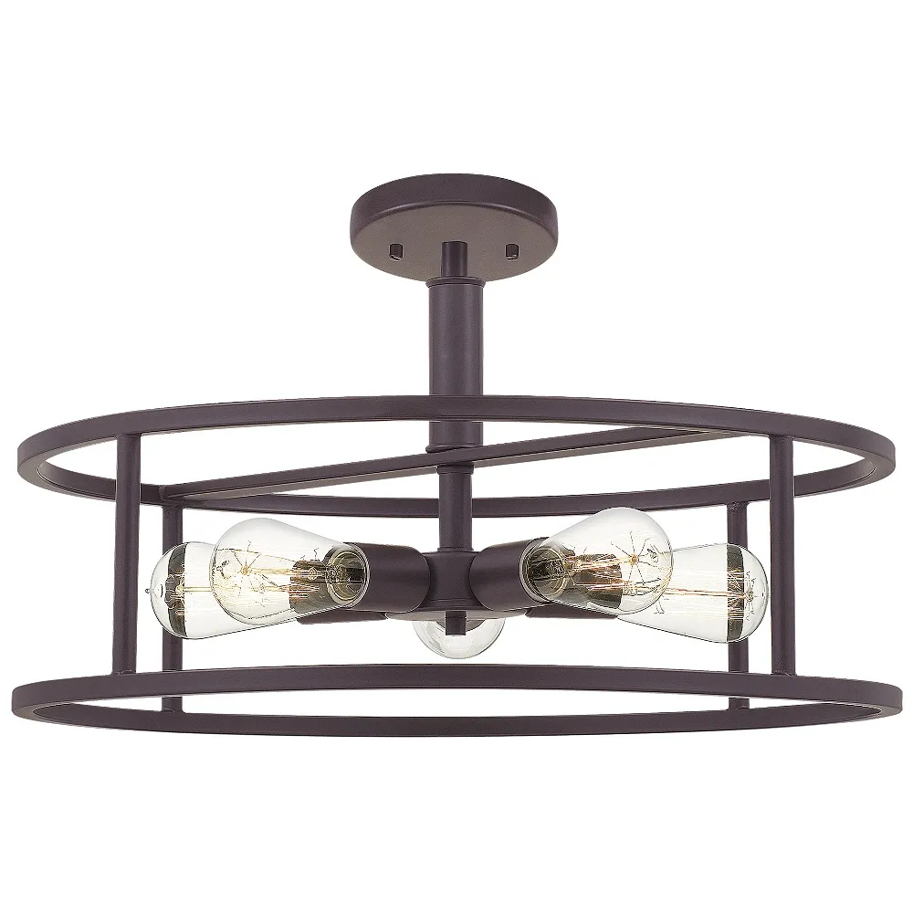 New Harbor 5-Lt Bronze Semi-flush Mt Lt