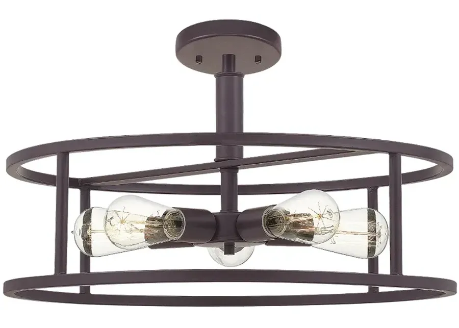 New Harbor 5-Lt Bronze Semi-flush Mt Lt