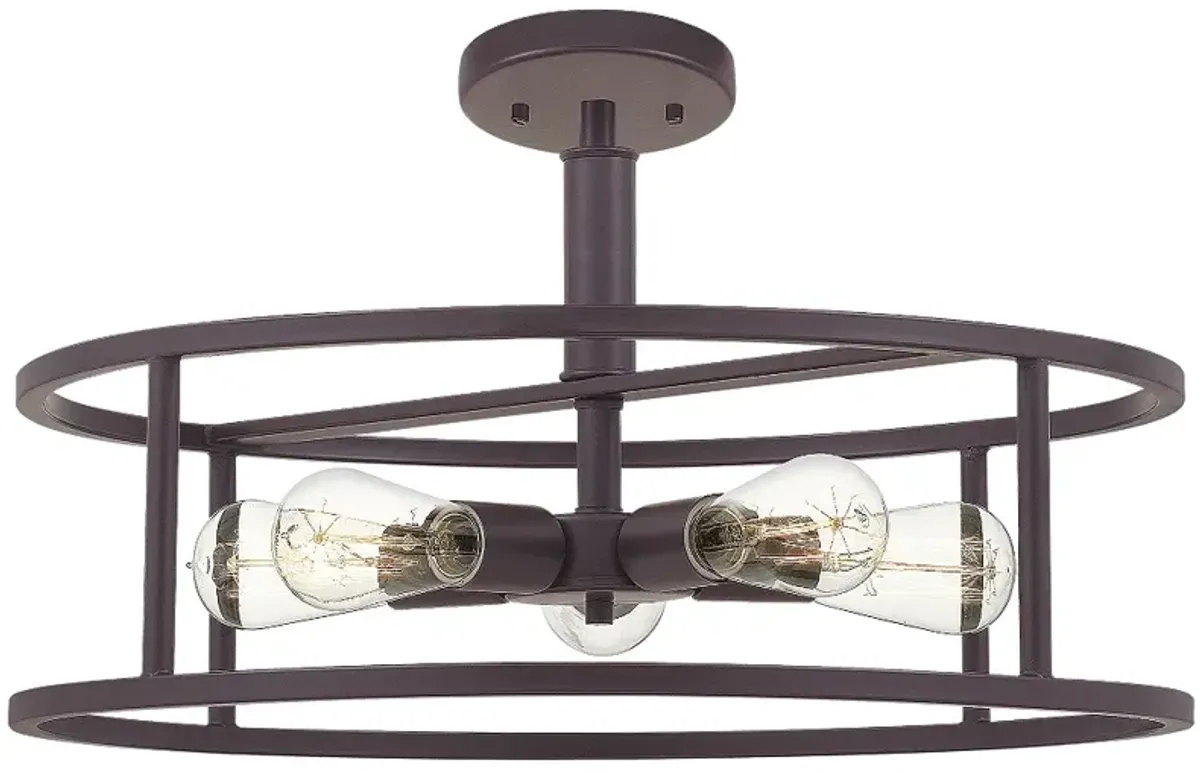 New Harbor 5-Lt Bronze Semi-flush Mt Lt