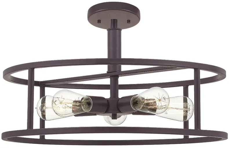 New Harbor 5-Lt Bronze Semi-flush Mt Lt