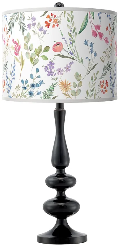 Spring's Joy Giclee Paley Black Table Lamp
