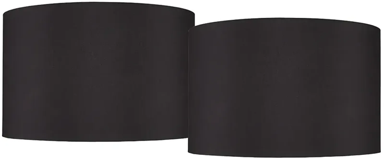 Black Faux Silk Set of 2 Drum Lamp Shades 19x19x12 (Spider)