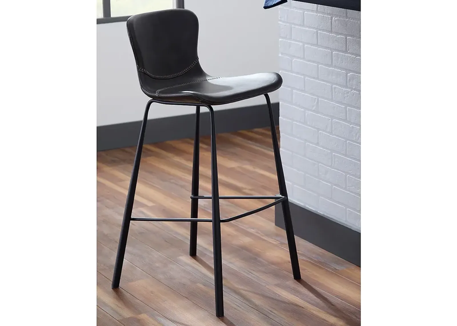 Melody 30" Dark Gray Leatherette Bar Stool